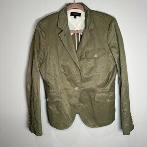 Talbots Olive Green Blazer Jacket Size 14 Work Career Office Business NWOT